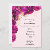 Jubileum voor roze en goudFloral Kaart (Voorkant)