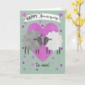 Jubileum voor schapen en harten kaart (Gele Bloem)