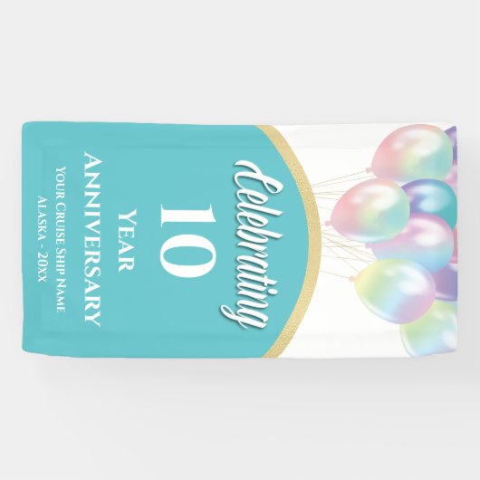 Jubileum voor schuifdeur achter deur spandoek (Horizontaal)