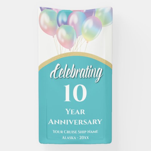 Jubileum voor schuifdeur achter deur spandoek (Verticaal)