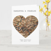 Jubileum voor speciale locatiekaart bruiloft kaart (Gele Bloem)