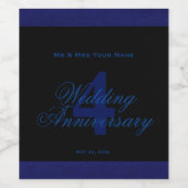 Jubileum voor vierde bruiloft Eigen wijn Wijn Etiket (Enkel label)