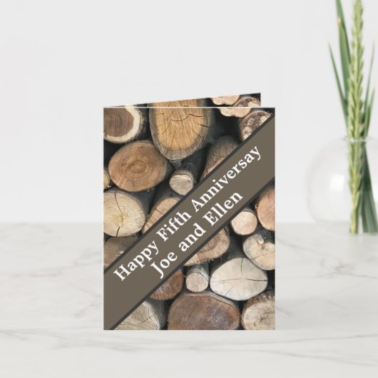 Jubileum voor vijfde bruiloft kaart (Voorkant)