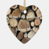 Jubileum voor vijfde bruiloft keramisch ornament (Rechts)