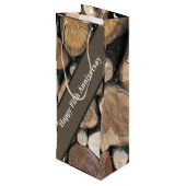 Jubileum voor vijfde bruiloft wijn cadeautas (Achterkant Gekanteld)