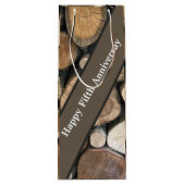 Jubileum voor vijfde bruiloft wijn cadeautas (Achterkant)