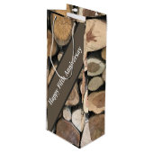 Jubileum voor vijfde bruiloft wijn cadeautas (Voorkant Gekanteld)