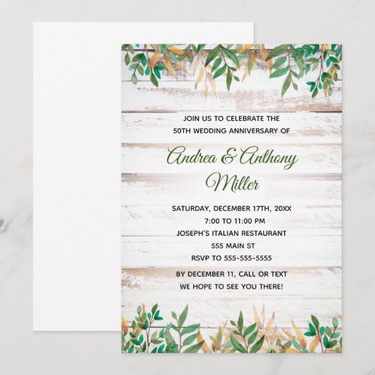 Jubileum voor weddenschap kaart (Voorkant / Achterkant)