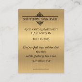 Jubileum voor weduwschap Gavor Golden Cross Heilig Visitekaartje (Achterkant)