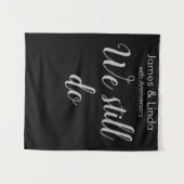 Jubileum voor zwart en zilver Foto Booth Backdrop Wandkleed (Voorkant (horizontaal))