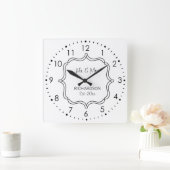 Jubileum voor zwart-witbruiloft vierkante klok (Huis)