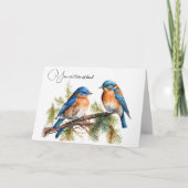 Jubileum Waterverf Blauwvogels Kaart (Voorkant)