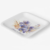 Jubileum Waterverf Paarse iris boeket Papieren Bordje (Gebogen)