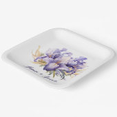 Jubileum Waterverf Paarse iris boeket Papieren Bordje (Gebogen)