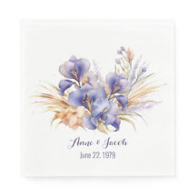 Jubileum Waterverf Paarse iris boeket