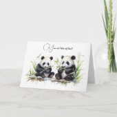 Jubileum Waterverf Panda Beren Kaart (Voorkant)