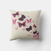 Jubileum Waterverf Roze Butterflies Buitenkussen (Achterkant)