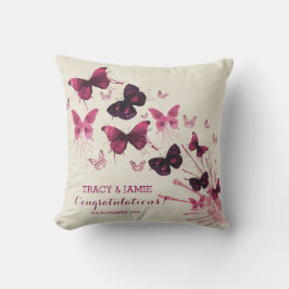 Jubileum Waterverf Roze Butterflies Buitenkussen