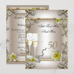 Jubileum Wedding Cream Gold Lily Silver Kaart
