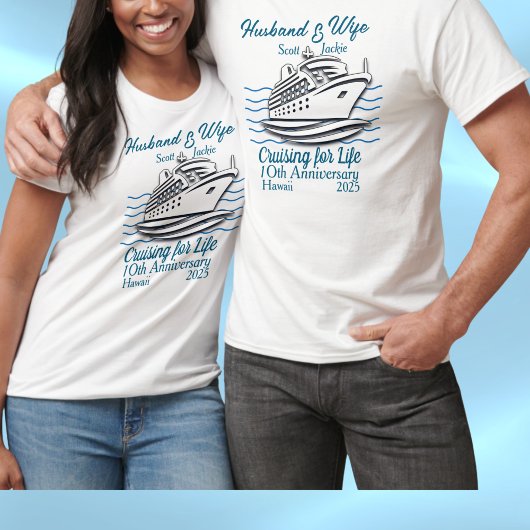 Jubileum Wedding Cruise Vakantie PERSONALISEREN T-shirt