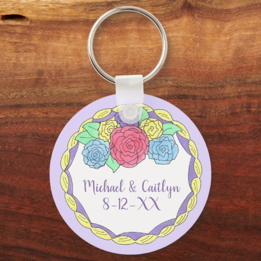 Jubileum Wedding Favor Cake w/Roos Sleutelhanger (Voorkant)