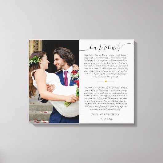 Jubileum Wedding Vows Foto Canvas Afdruk (Voorkant)