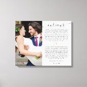 Jubileum Wedding Vows Foto Canvas Afdruk (Voorkant)