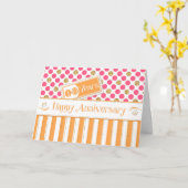 Jubileum werknemer 10 jaar Oranje roze Kaart (Gele Bloem)