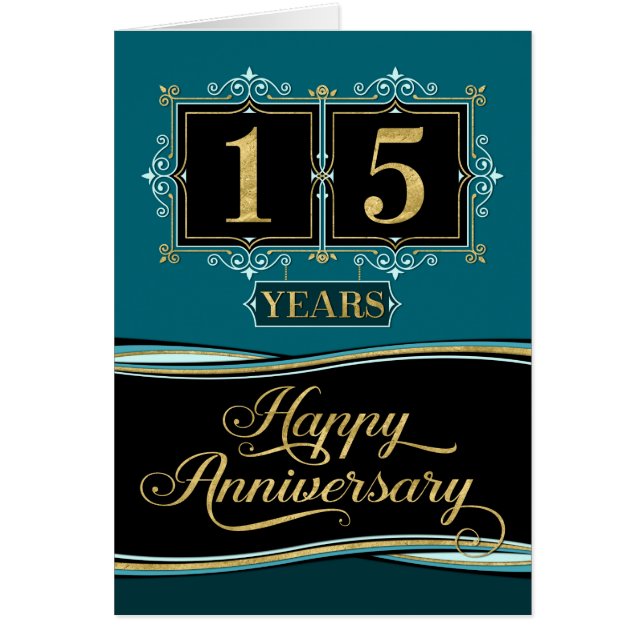 Jubileum werknemer 15 jaar Decoratief Formele Jade (Voorkant)