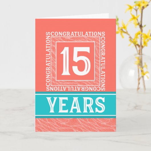 Jubileum werknemer 15 jaar - Decoratief Kaart (Gele Bloem)