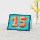 Jubileum werknemer 15 jaar - Vetnummers Kaart (Gele Bloem)