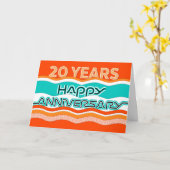 Jubileum werknemer 20 jaar kleurrijke golven kaart (Gele Bloem)