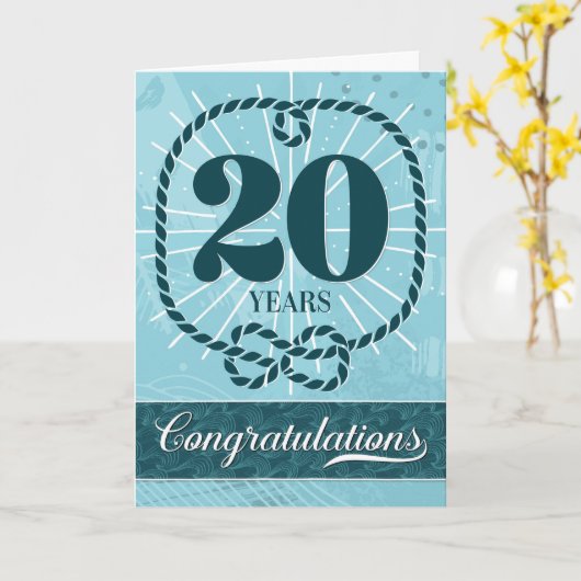 Jubileum werknemer 20 jaar - Nautisch thema Kaart (Gele Bloem)