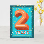 Jubileum werknemer 2 jaar - Vetnummers Kaart (Gele Bloem)