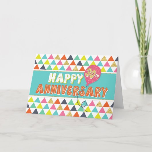 Jubileum werknemer 30 jaar - kleurrijk patroon kaart (Voorkant)