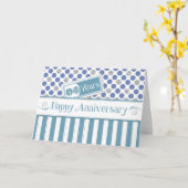 Jubileum werknemer 40 jaar Jade Blue Kaart (Gele Bloem)