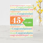 Jubileum werknemer 45 jaar kleurrijk patroon kaart (Gele Bloem)