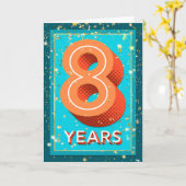 Jubileum werknemer 8 jaar - Vetnummers Kaart (Gele Bloem)