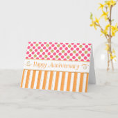 Jubileum werknemer - Oranje roze Kaart (Gele Bloem)