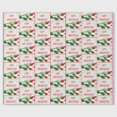 Jubileum wijn en rode roze cadeaupapier (Vlak)