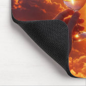 Jubileum wijn toast bij zonsondergang muismat (Hoek)