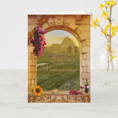 Jubileum wijnbouw Gefeliciteerd Kaart (Gele Bloem)