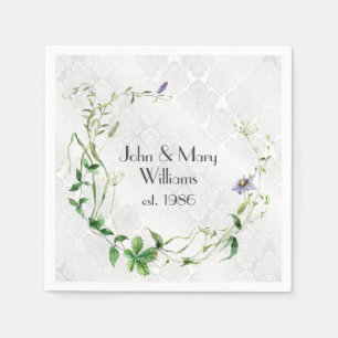 Jubileum Wildflower krans op Damask Servet