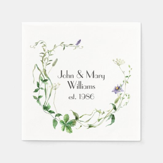 Jubileum Wildflower krans Servet (Voorkant)