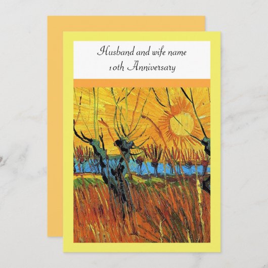 Jubileum. Wilgen bij zonsondergang van van Gogh. Kaart (Voorkant / Achterkant)