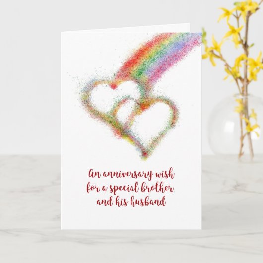 Jubileum Wish for Brother and his Husband Kaart (Gele Bloem)