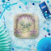 Jubileum Wisteria Archway in een zomertuin Papieren Bordje (Feest)