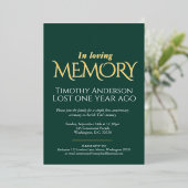 Jubileum witte duif groene witte foto folie uitnodiging (Staand Voorkant)