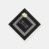 Jubileum witte lens op zwart servet (Hoek)