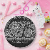 Jubileum witte rand zwart papieren bordje (Feest)